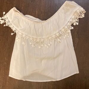 White dangle blouse